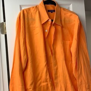 Alan Flusser 100% Linen Men’s Orange Shirt XL